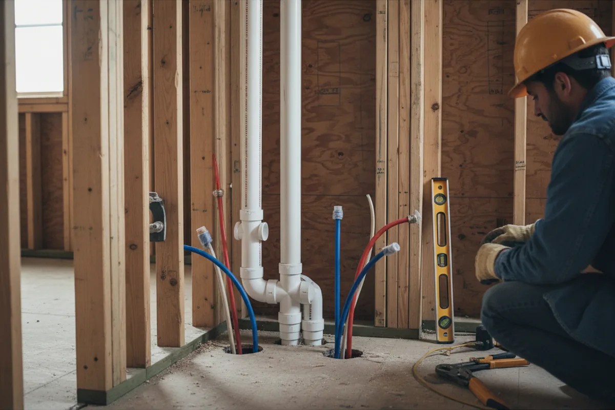 Drain and supply rough-in during Toilet Repair and Installation in Port Charlotte